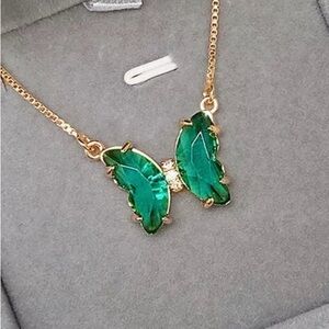 Butterfly 18k Yellow Gold Plated Necklace Cubic Zirconia